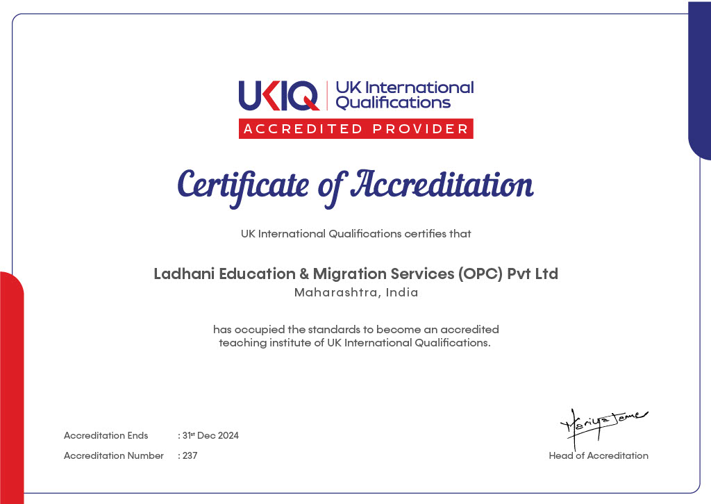 UKIQ Accreditation Certificate